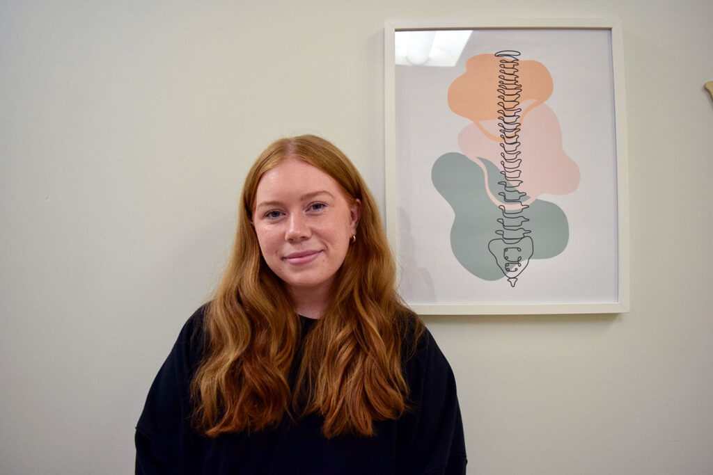 Kaitlyn Zwicker, massage therapist at Woodside Chiropractic, Dartmouth NS.